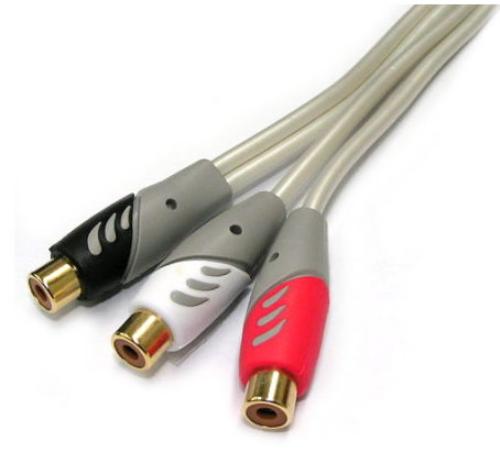 1RCA Jack to 2RCA Jack Cable 3m